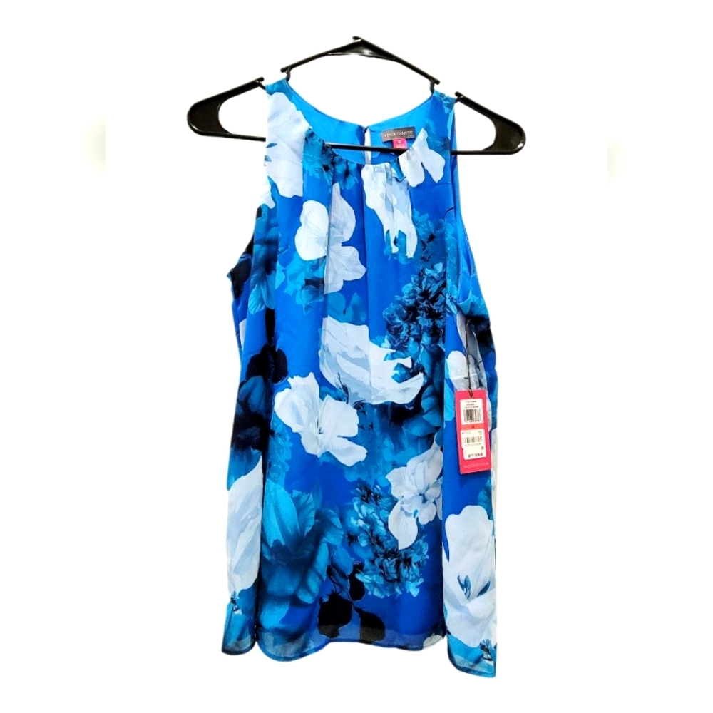 Brand New Vince Camuto Blue Flowery Print Sleeveles